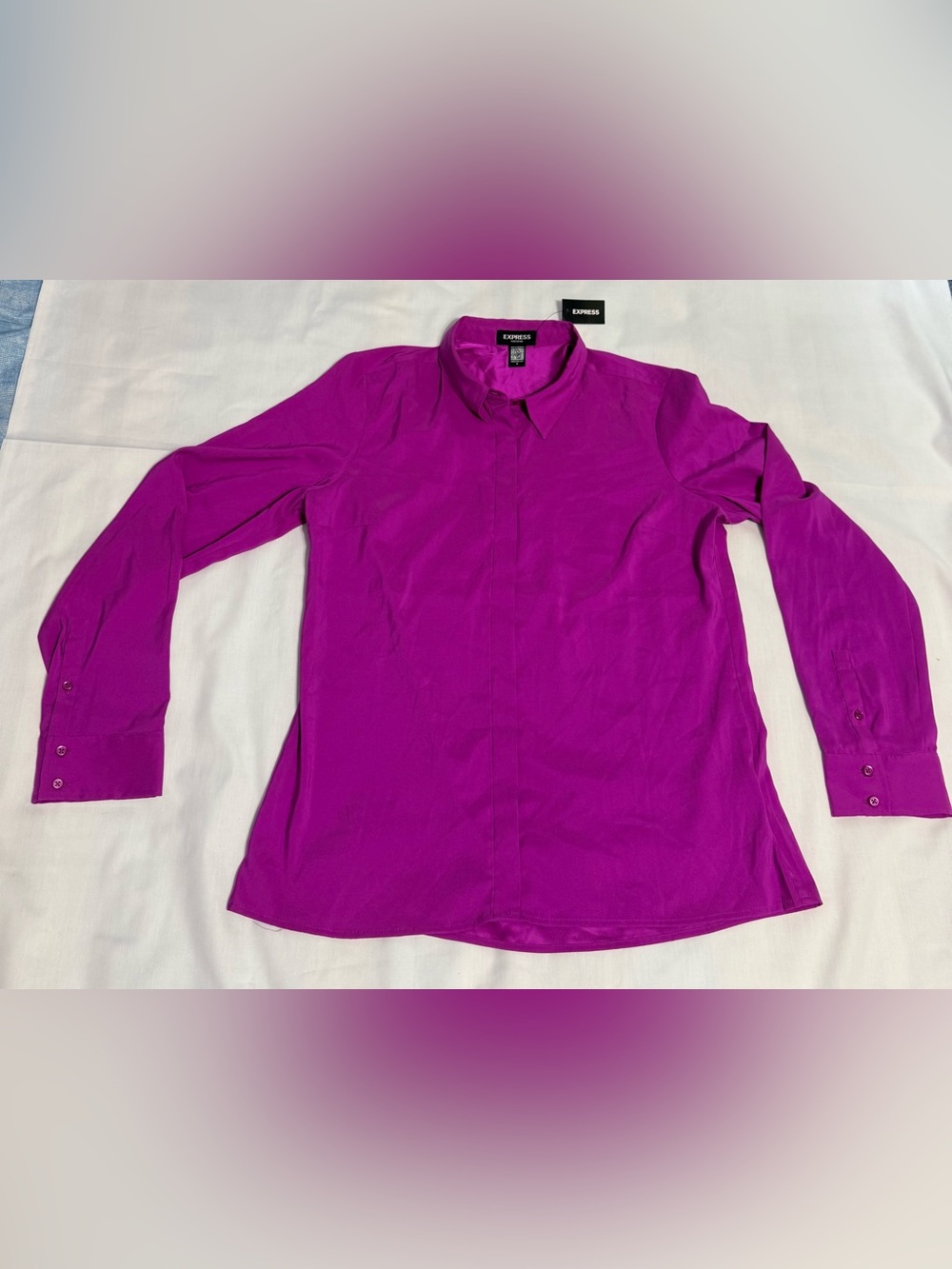 Express Portofino Button-Up in Bright Fuchsia